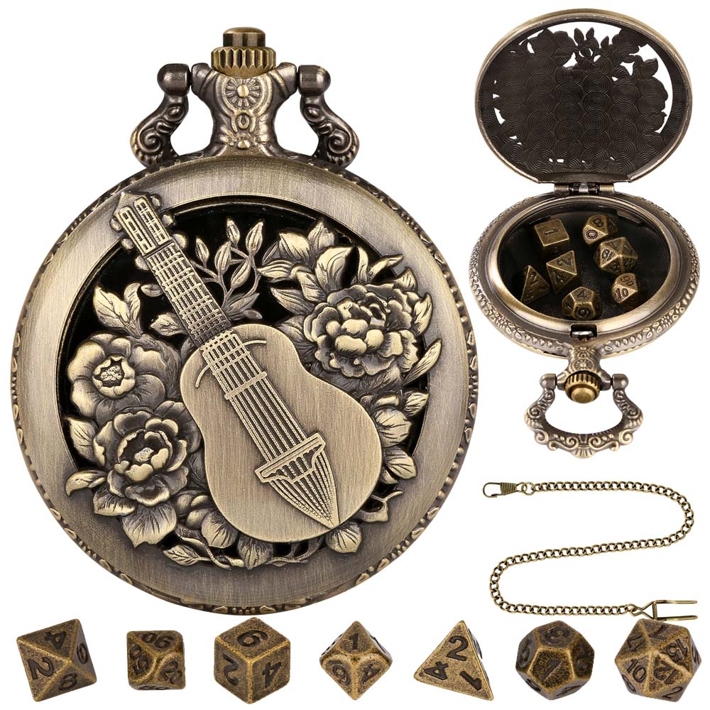 Bronze Case Watch - Chinese Instrument Pipa Design Bronze Rose