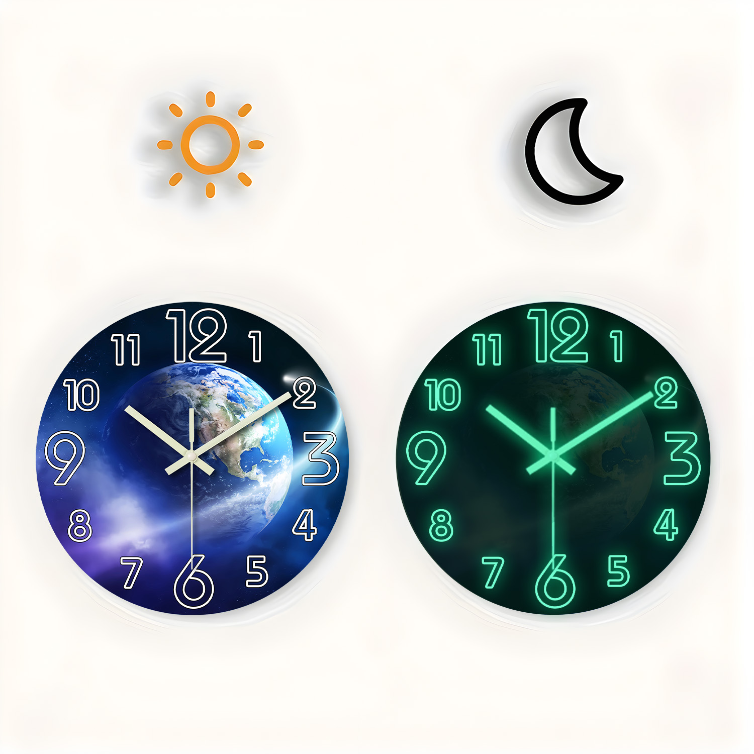 Luxury Watch Wall Clock - Creative Earth Luminous Wooden Wall Clock