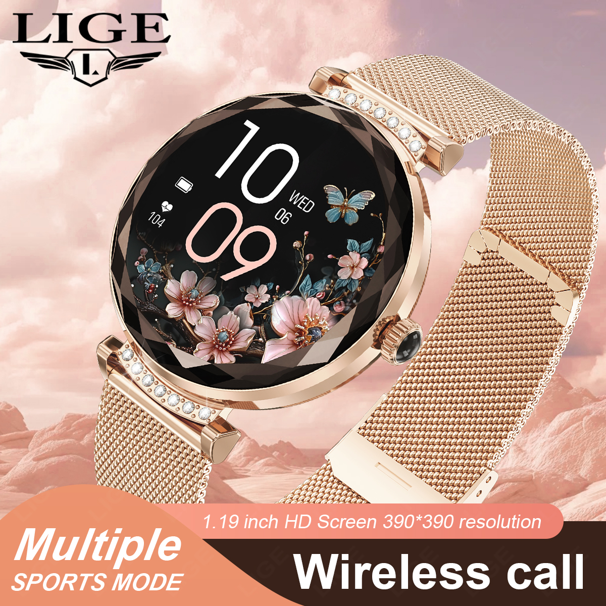 Luxury Watch On Wrist - LIGE Luxury Women Smart Watch 1.19