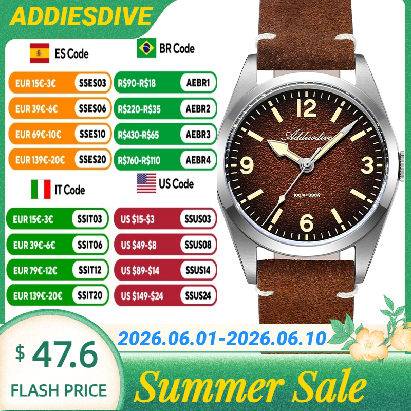 Luxury Watch On Wrist - ADDIESDIVE Japan 2035 Super Luminous Leather