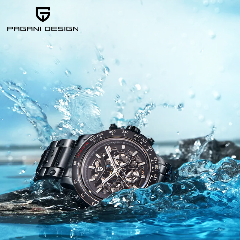 Luxury Watch Display - PAGANI DESIGN Mechanical Automatic Watch Luminous