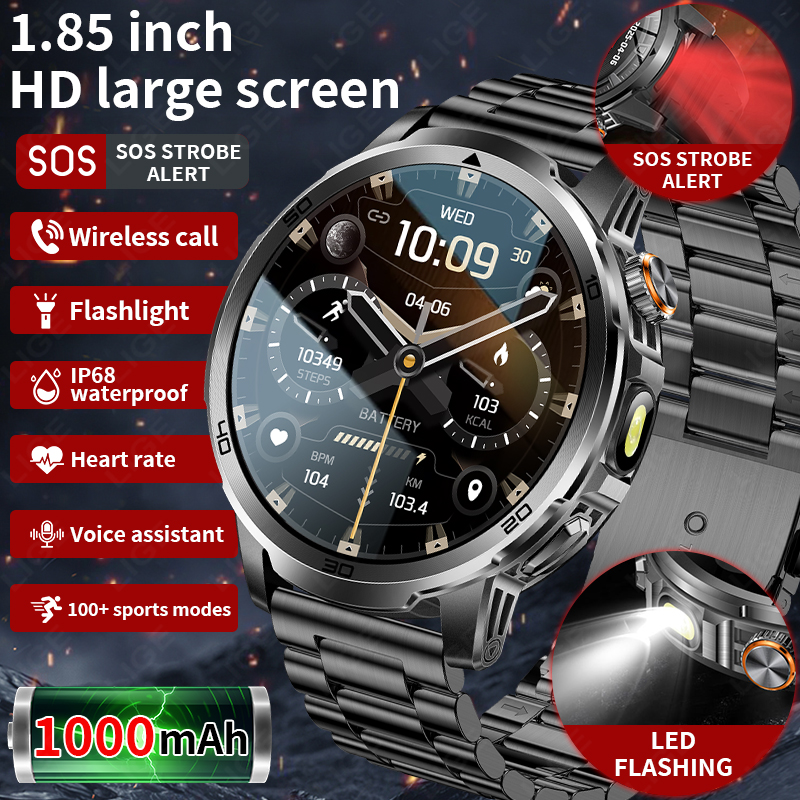 Luxury Watch On Wrist - LIGE Military Grade 1000mAh Battery Smart