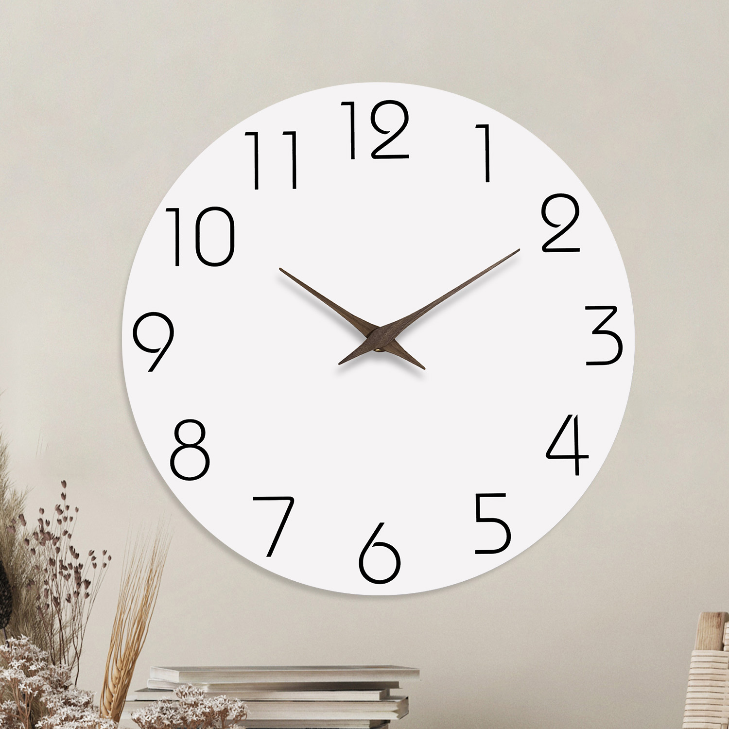 Luxury Watch Wall Clock - Simple White Wooden Wall Clock for