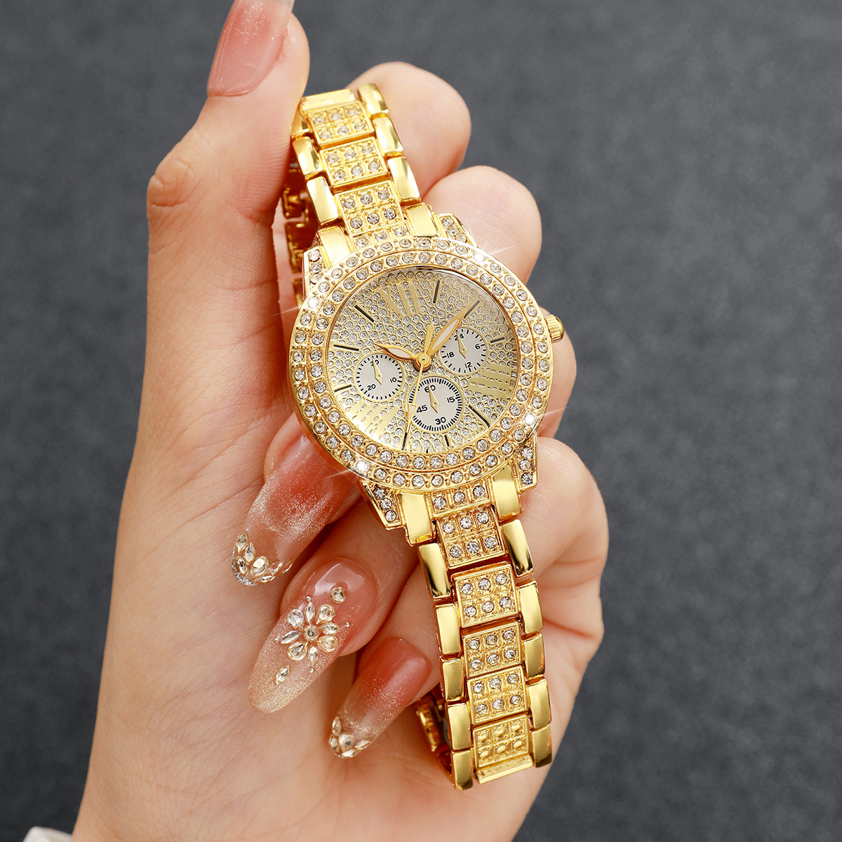 Luxury Watch Storage - Fashion Decorative Three-eyes Dial Women Quartz
