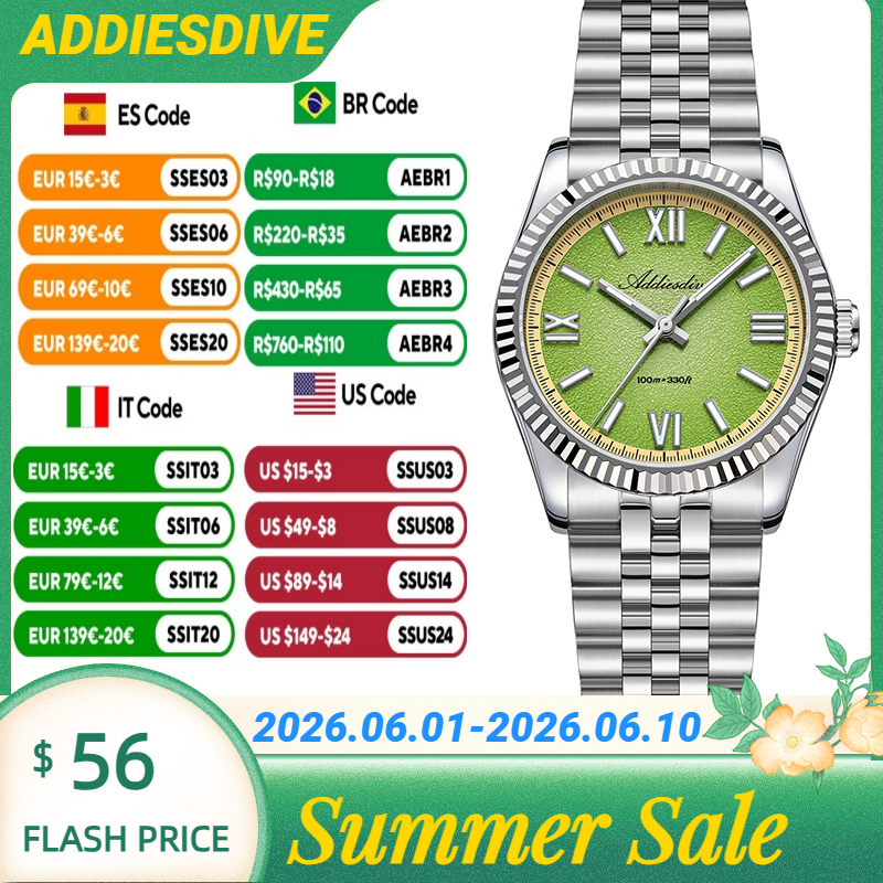 Luxury Watch In Usa - ADDIESDIVE Hight Quality Sapphire Glass 10Bar