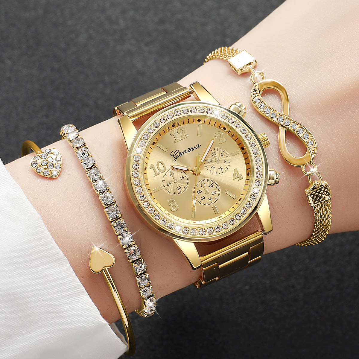 Luxury Watch Storage - 4PCS/Set Fashion Rhinestone Women Watches Luxury