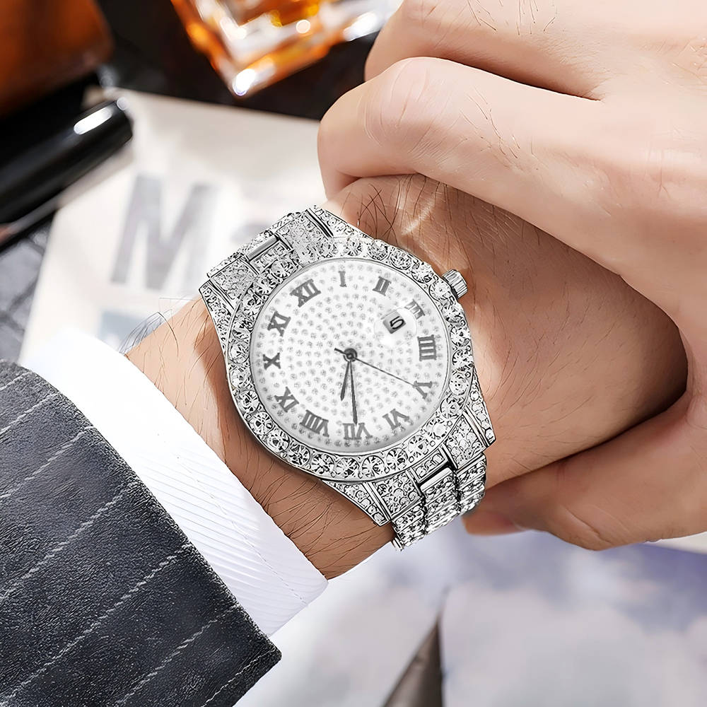 1 Hip-hop Full Diamond Silver  - Luxury Watch Life incelemesi ve fiyatı