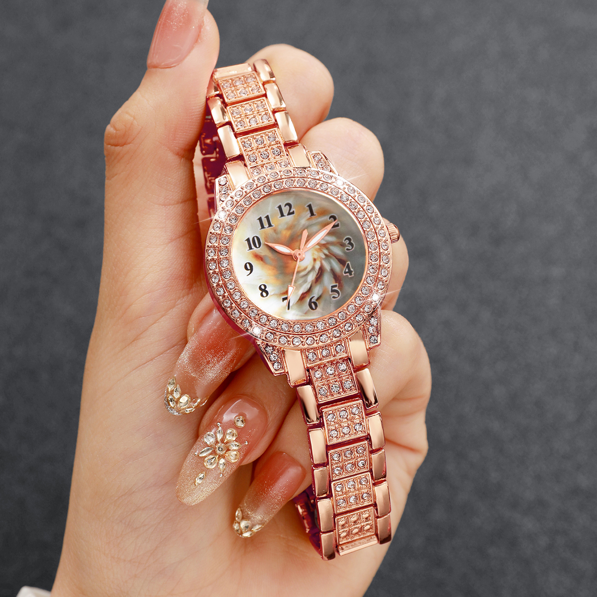 6PCS Luxury Rhinestone Women Q - Luxury Watch Storage incelemesi ve fiyatı