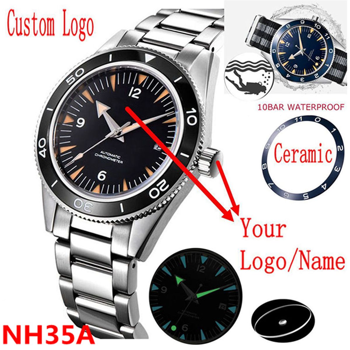 Custom Logo NH35 Movement Watc - Luxury Watch Display incelemesi ve fiyatı