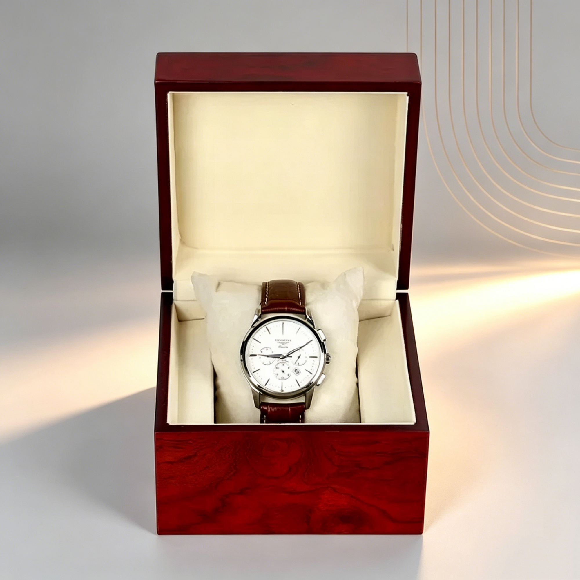 Luxury Red Wooden PU Leather W - Luxury Watch Travel Case incelemesi ve fiyatı