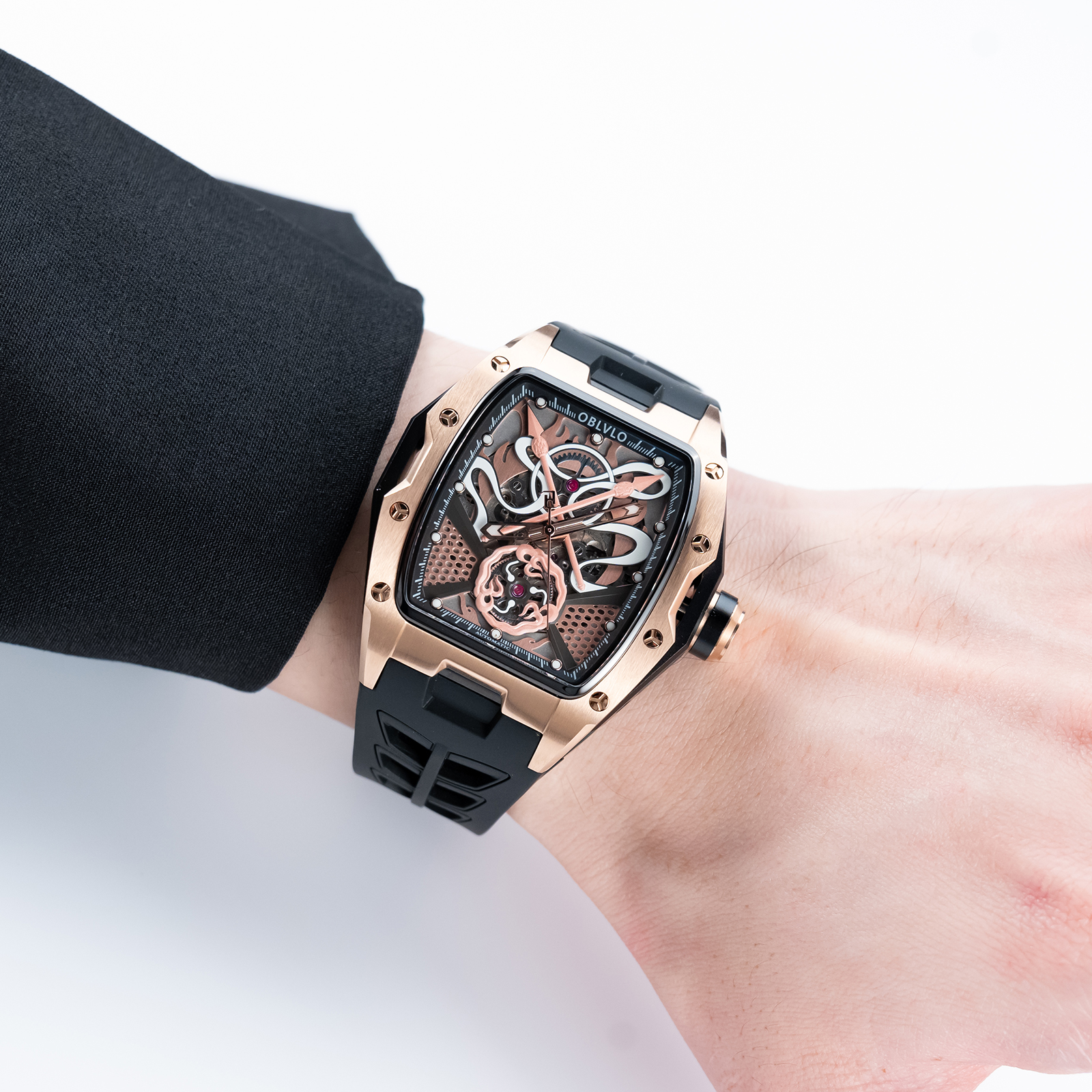 OBLVLO Men's Black PVD Tonneau - Luxury Watch Nz incelemesi ve fiyatı