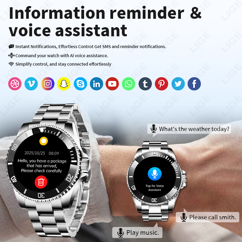 LIGE Business Smart Watch Men  - Luxury Watch On Wrist incelemesi ve fiyatı