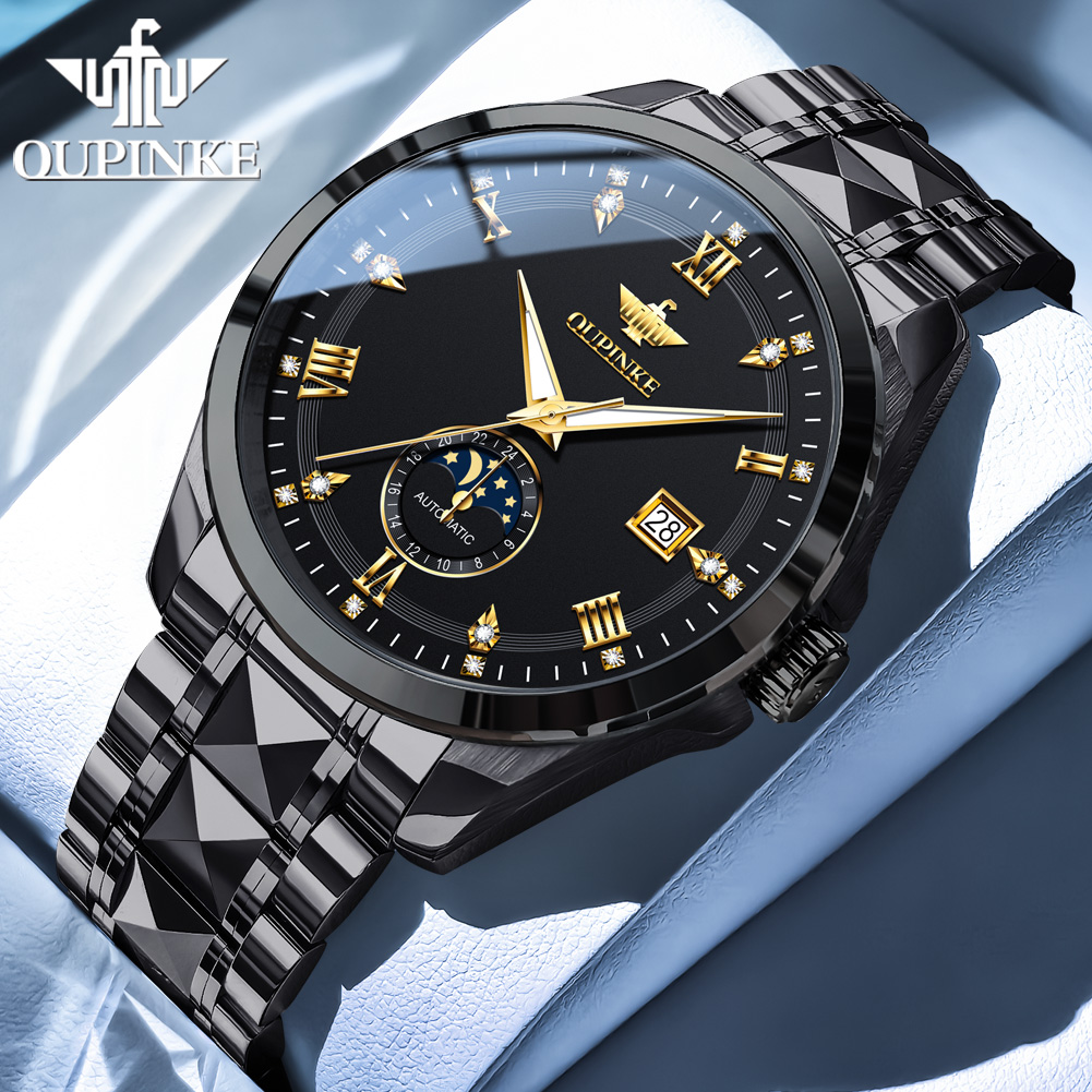OUPINKE 3265 man watch moon ph - Luxury Watch Leather incelemesi ve fiyatı