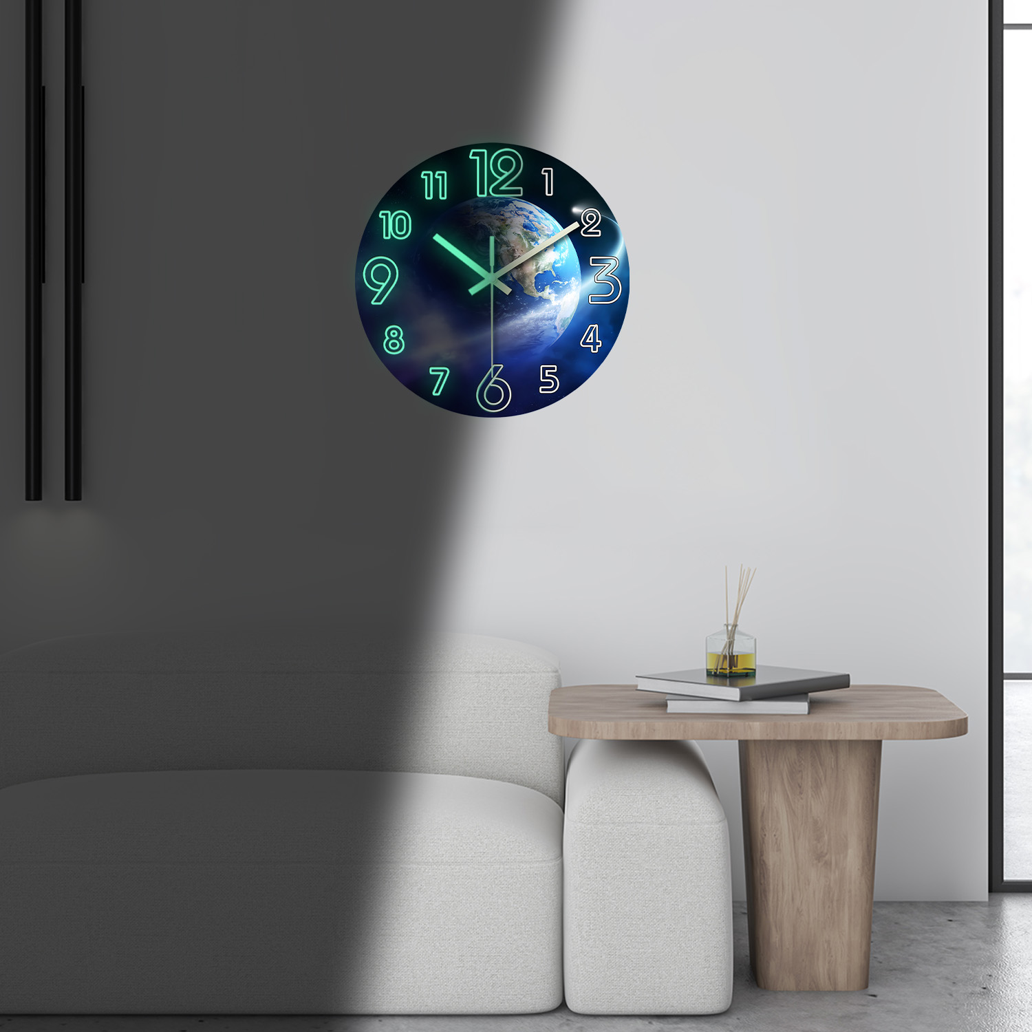Creative Earth Luminous Wooden - Luxury Watch Wall Clock incelemesi ve fiyatı
