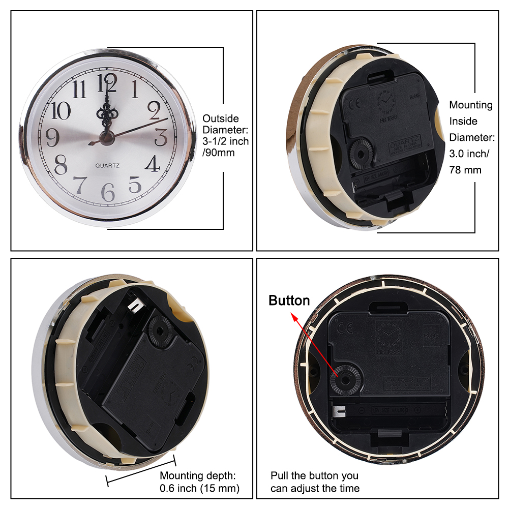 1pcs 90mm Movement Quartz Cloc - Luxury Watch Wall Clock incelemesi ve fiyatı