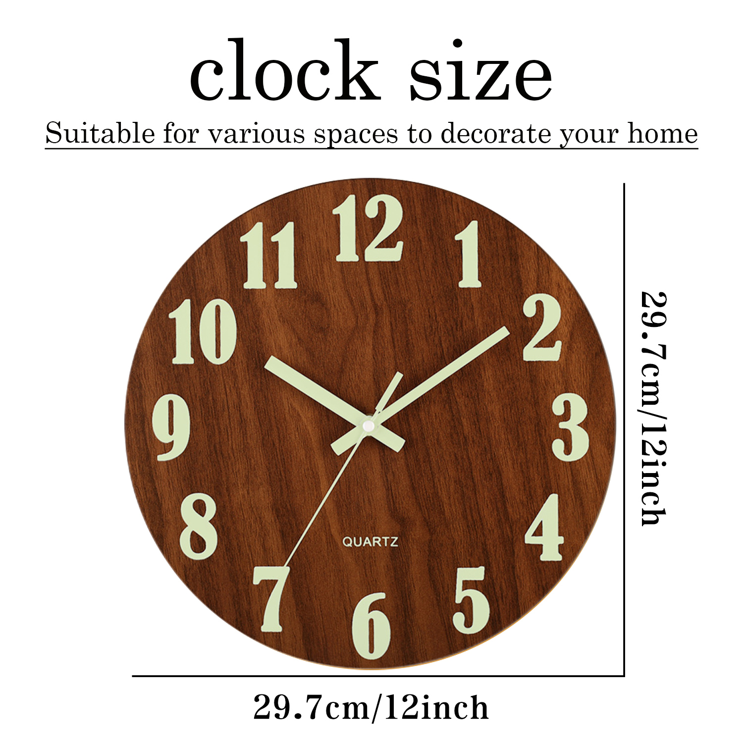12 Inch Luminous Wall Clock Wo - Luxury Watch Wall Clock incelemesi ve fiyatı