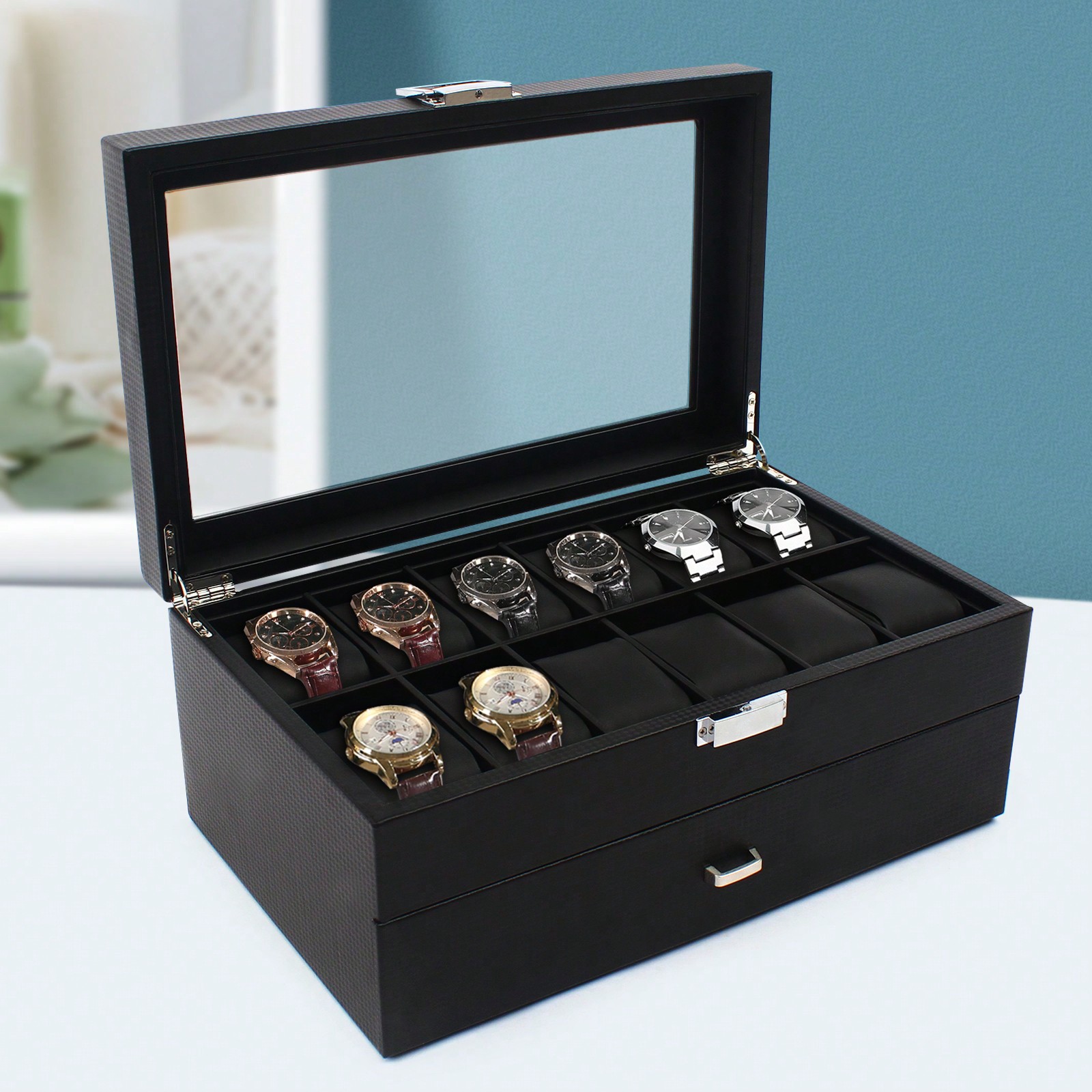 24 Slot Men Watch Display Case - Luxury Watch Storage incelemesi ve fiyatı