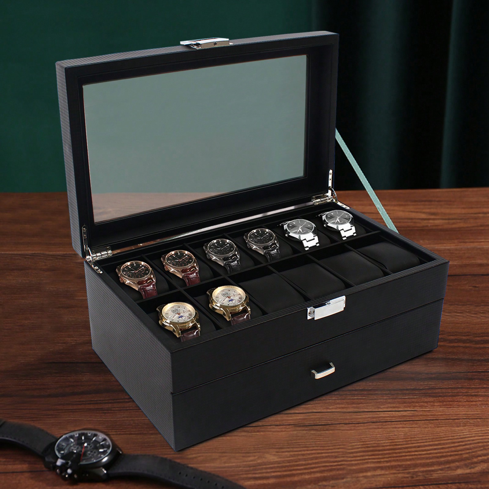 24 Slot Men Watch Display Case - Luxury Watch Storage incelemesi ve fiyatı