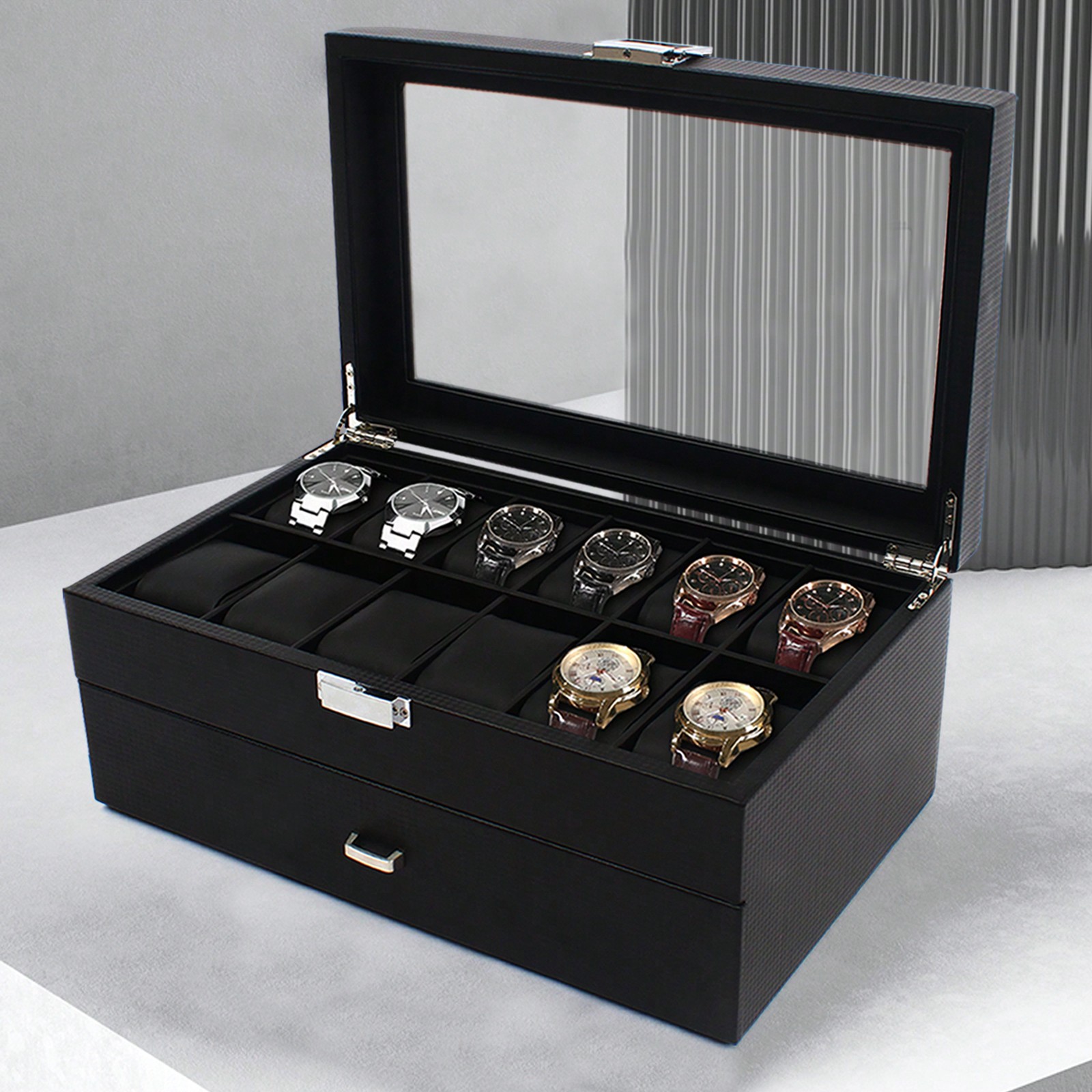 24 Slot Men Watch Display Case - Luxury Watch Storage incelemesi ve fiyatı