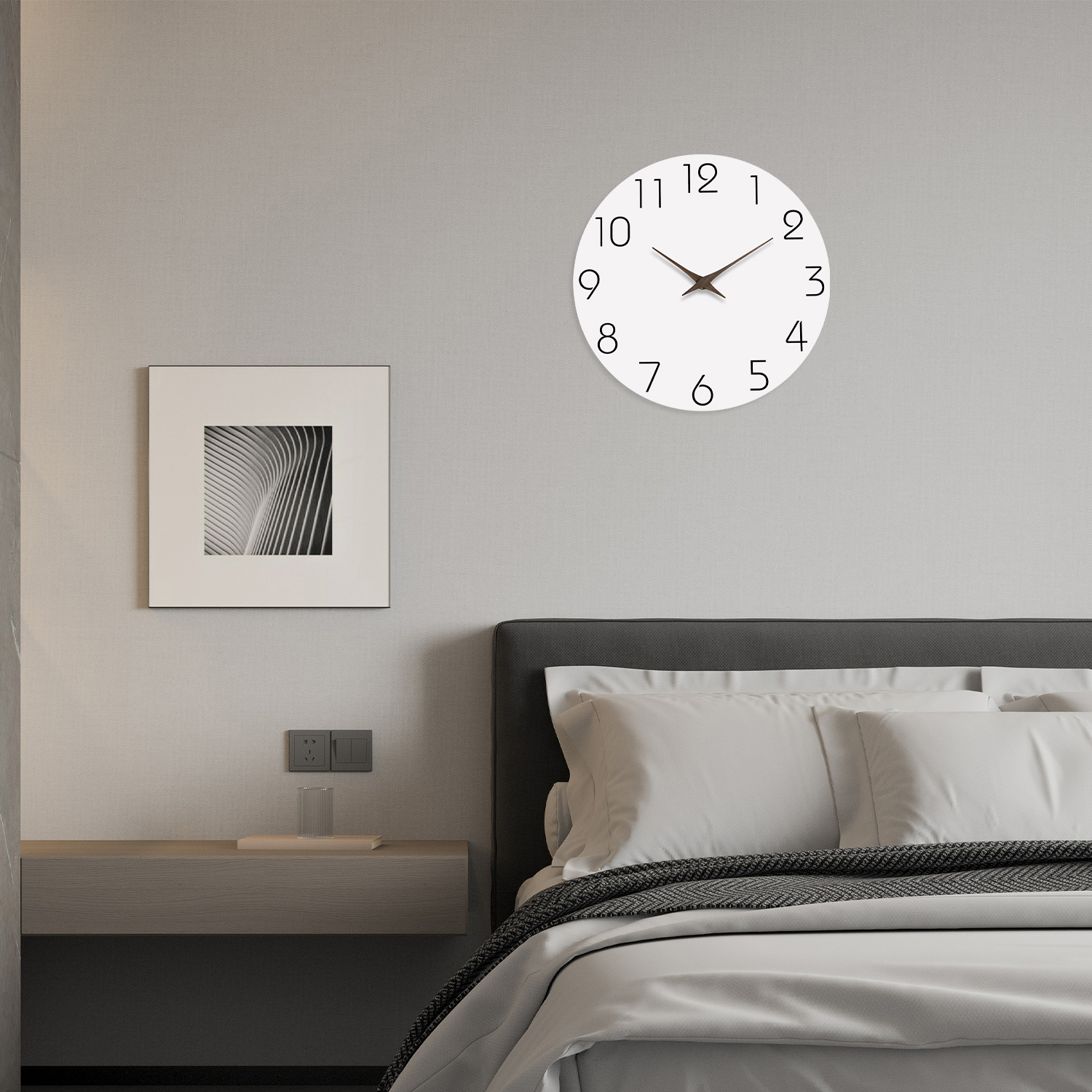 Simple White Wooden Wall Clock - Luxury Watch Wall Clock incelemesi ve fiyatı
