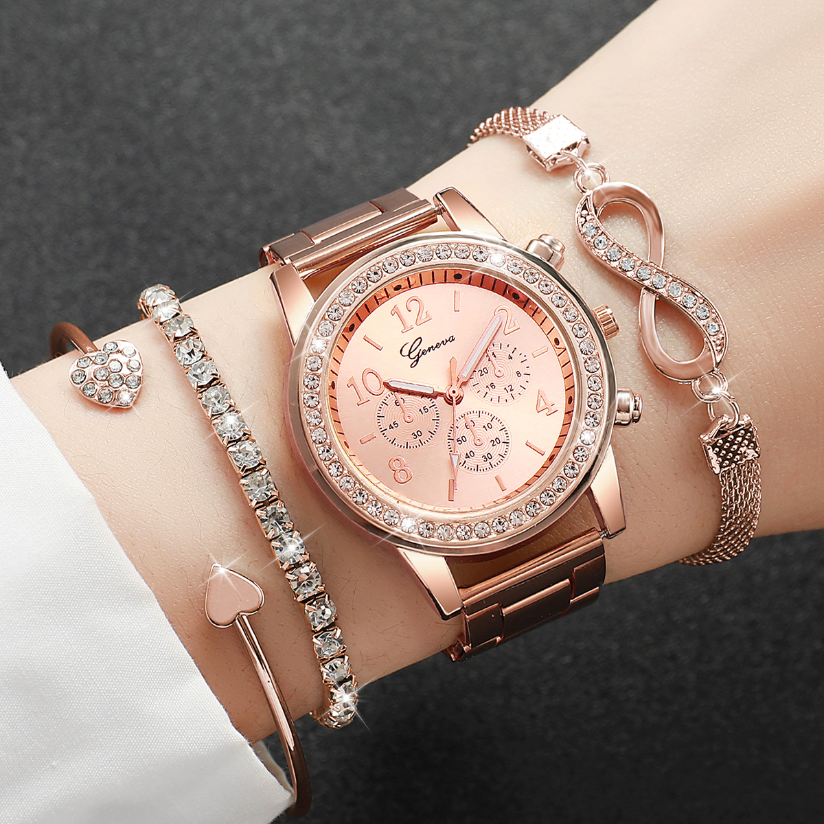 4PCS/Set Fashion Rhinestone Wo - Luxury Watch Storage incelemesi ve fiyatı