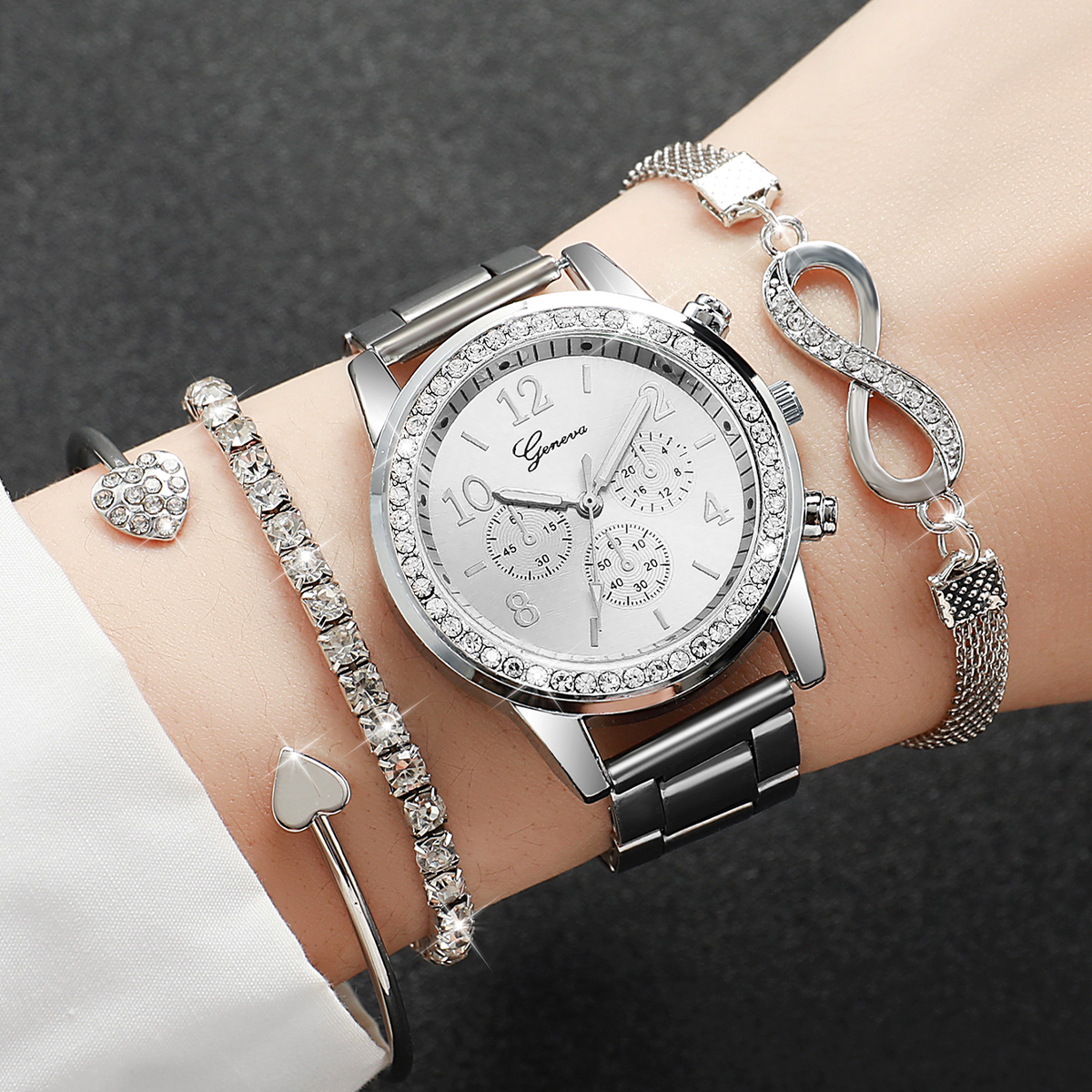 4PCS/Set Fashion Rhinestone Wo - Luxury Watch Storage incelemesi ve fiyatı