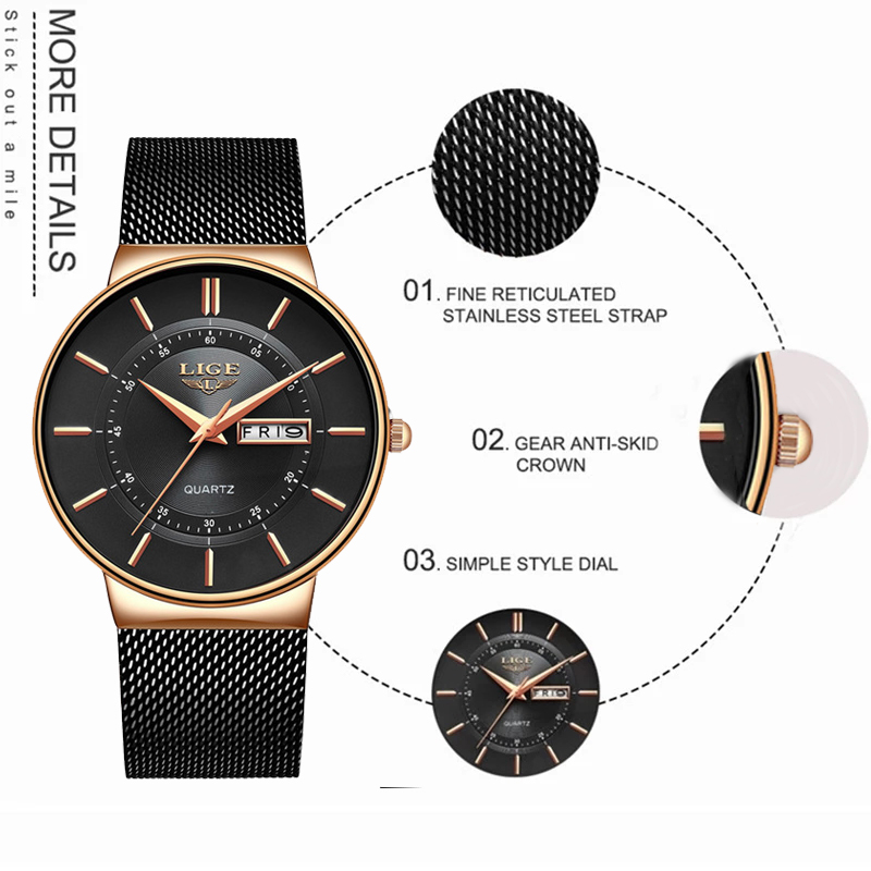 LIGE Women Watches Luxury Bran - Luxury Watch Storage incelemesi ve fiyatı