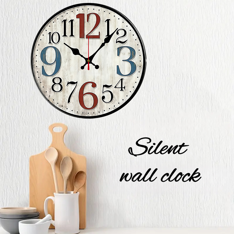 Vintage Rustic Wooden Round Si - Luxury Watch Wall Clock incelemesi ve fiyatı