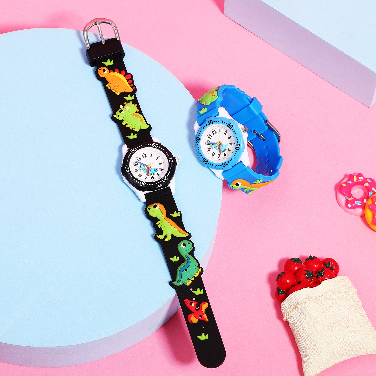 2Pcs Kids Waterproof Watches 3 - Luxury Watch With Arabic Numerals incelemesi ve fiyatı