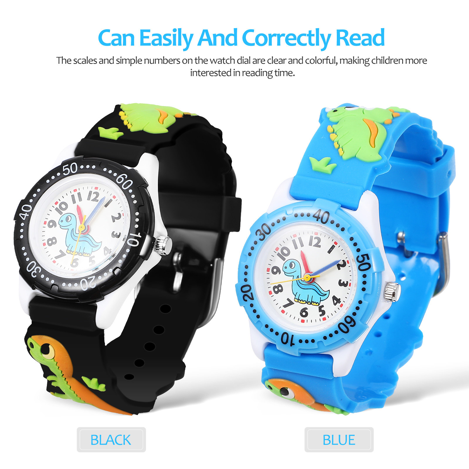 2Pcs Kids Waterproof Watches 3 - Luxury Watch With Arabic Numerals incelemesi ve fiyatı