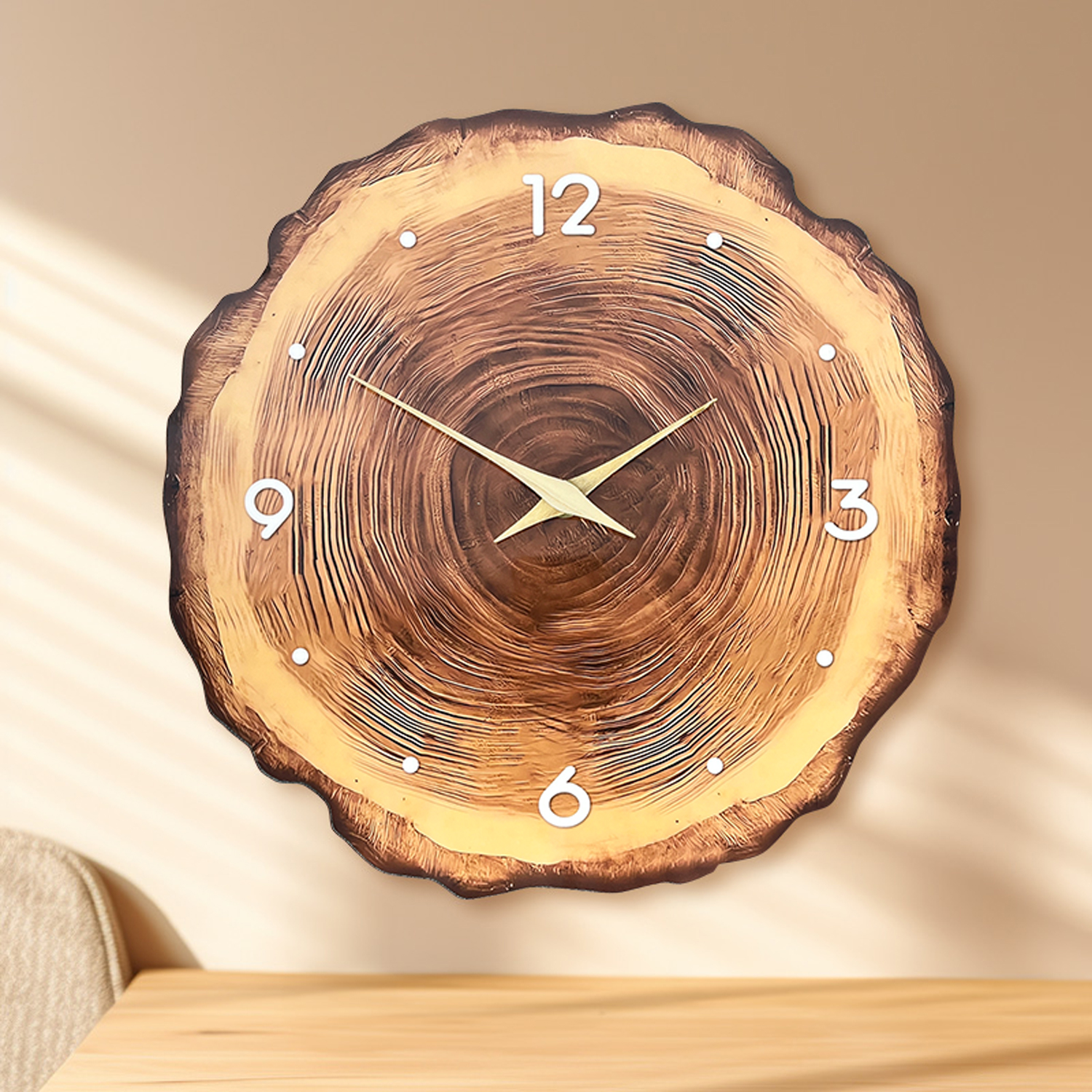 1pc wooden ring veneer wall cl - Luxury Watch Wall Clock incelemesi ve fiyatı
