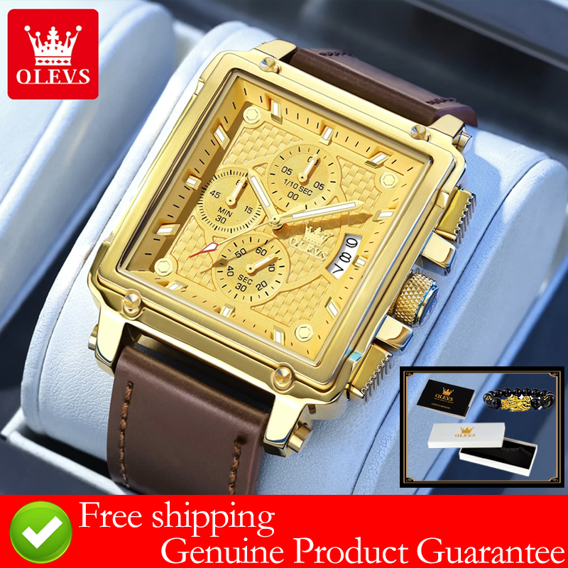 OLEVS brand mens watches water - Luxury Watch Leather incelemesi ve fiyatı