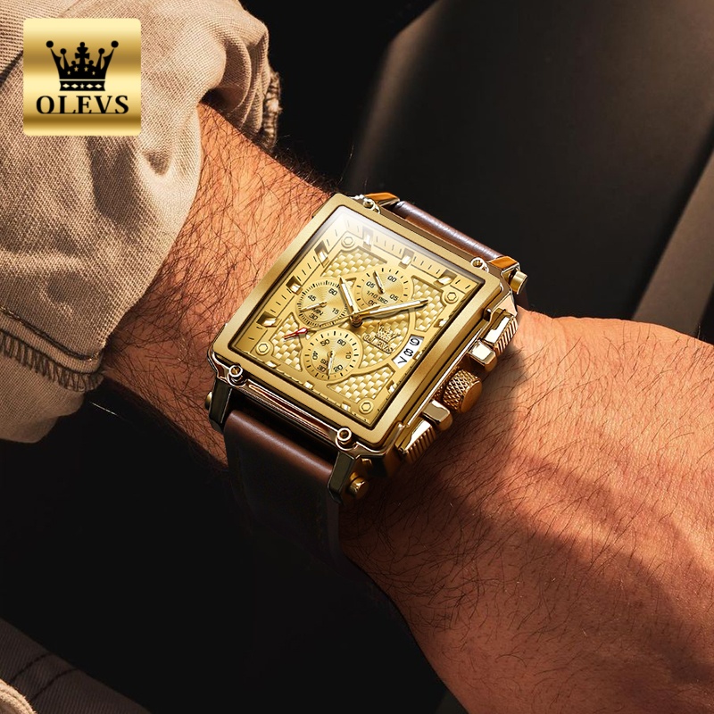 OLEVS brand mens watches water - Luxury Watch Leather incelemesi ve fiyatı