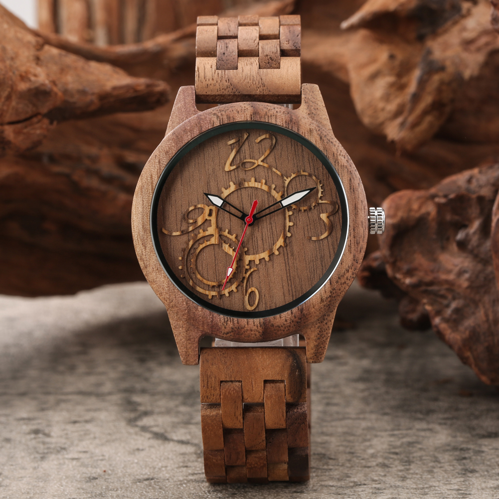 Luxury Vintage Wooden Men Watc - Luxury Watch With Arabic Numerals incelemesi ve fiyatı