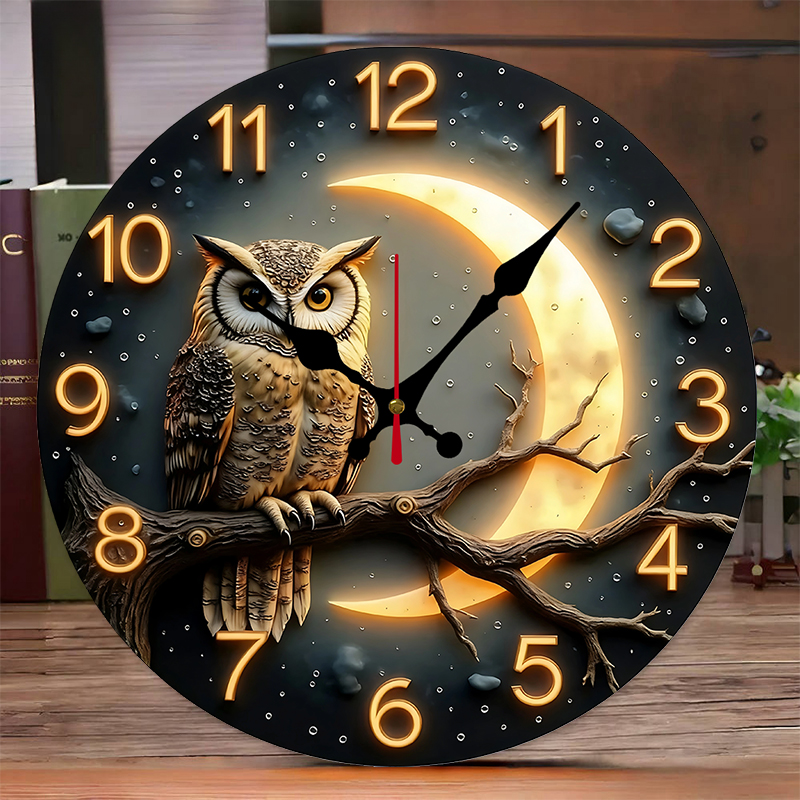 Moonlight Night Wooden Round S - Luxury Watch Wall Clock incelemesi ve fiyatı