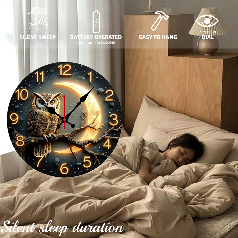 Moonlight Night Wooden Round S - Luxury Watch Wall Clock incelemesi ve fiyatı